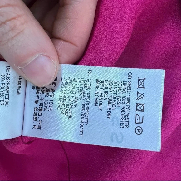 Reiss Pink Ruffle Sleeve Dress Size 0 B10 - Picture 8 of 9